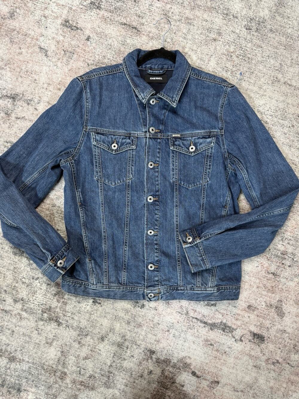 Diesel Vintage Fitted Denim Jacket Medium Wash Y2K Jean Western Classic Festival